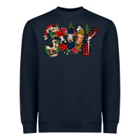 Navy joy Christmas cows Heavyweight Sweatshirt - CowhideDigitalArt