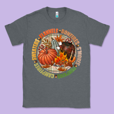 Bonfires Flannels Smores Campfires Pumpkin Classic Tee Designed By Nancycooperartshop