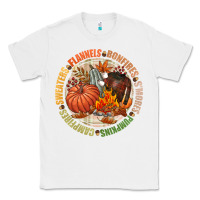 White Bonfires flannels smores campfires pumpkin Classic Tee - NancyCooperArtShop