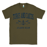Army Green Turks And Caicos Vintage Navy Crossed Oars & Boat Anchor Classic Tee - trangStudio