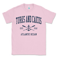 Bubblegum Pink Turks And Caicos Vintage Navy Crossed Oars & Boat Anchor Classic Tee - trangStudio