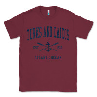 Burgundy Turks And Caicos Vintage Navy Crossed Oars & Boat Anchor Classic Tee - trangStudio