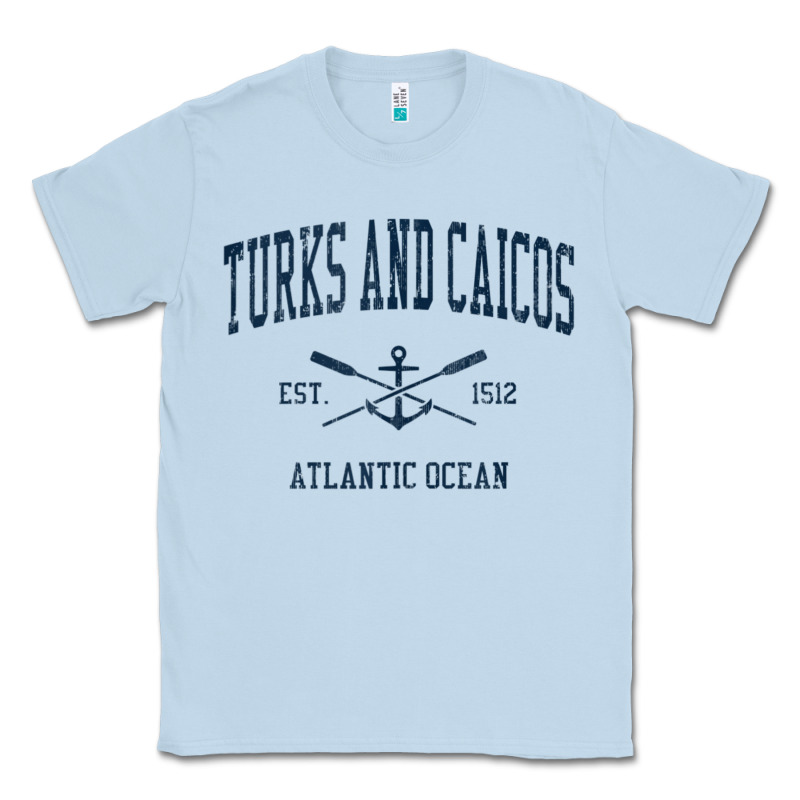 Turks And Caicos Vintage Navy Crossed Oars & Boat Anchor Classic Tee by trangStudio | Teevron
