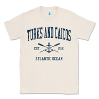 Natural Turks And Caicos Vintage Navy Crossed Oars & Boat Anchor Classic Tee - trangStudio