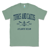 Sage Turks And Caicos Vintage Navy Crossed Oars & Boat Anchor Classic Tee - trangStudio