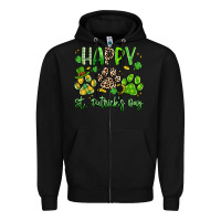 Black happy st. patricks day paws Zipper Hoodie - Artiststas