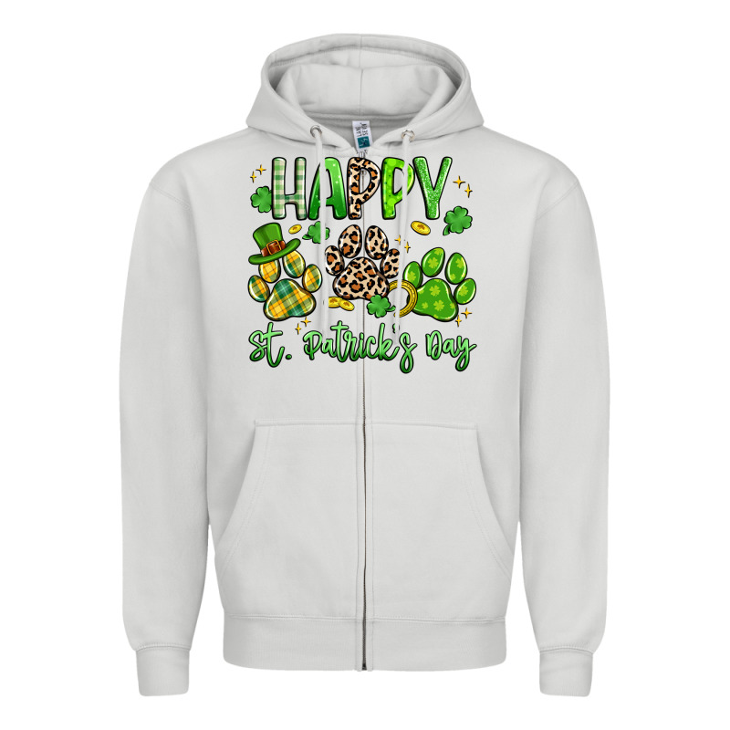 Happy St. Patricks Day Paws Zipper Hoodie by Artiststas | Teevron