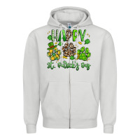 Dove Grey happy st. patricks day paws Zipper Hoodie - Artiststas