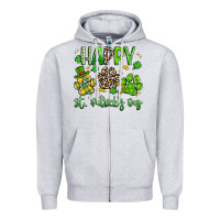 Heather Grey happy st. patricks day paws Zipper Hoodie - Artiststas