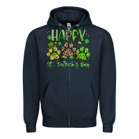 Navy happy st. patricks day paws Zipper Hoodie - Artiststas