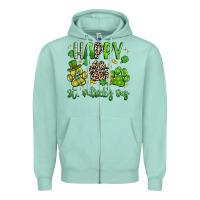 Seafoam happy st. patricks day paws Zipper Hoodie - Artiststas