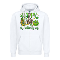 White happy st. patricks day paws Zipper Hoodie - Artiststas