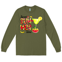 Army Green sweet summer time fruits Long Sleeve Tee - CowCowDesign