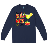 Navy sweet summer time fruits Long Sleeve Tee - CowCowDesign