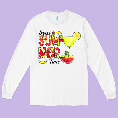 Sweet Summer Time Fruits Long Sleeve Tee Designed By Cowcowdesign