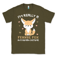 Army Green i'm really a fennec fox in a human costume funny gift t shirt Classic Tee - trangStudio