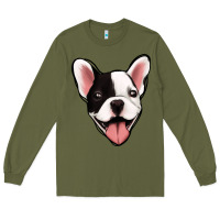 Army Green French Bulldog Long Sleeve Tee - Jasminsmagicworld
