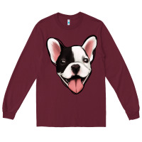 Burgundy French Bulldog Long Sleeve Tee - Jasminsmagicworld