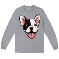 Heather Grey French Bulldog Long Sleeve Tee - Jasminsmagicworld