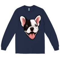 Navy French Bulldog Long Sleeve Tee - Jasminsmagicworld