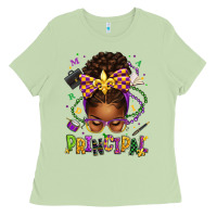 Matcha mardi gras principal afro messy bun Ladies Tee - texasbilliewilder