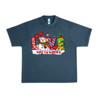 Midnight Navy love christmas snowman Urban Heavy Tee - CowGirlArtShop
