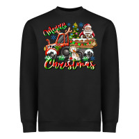 Black Merry Christmas  tractor Heavyweight Sweatshirt - CowhideDigitalArt