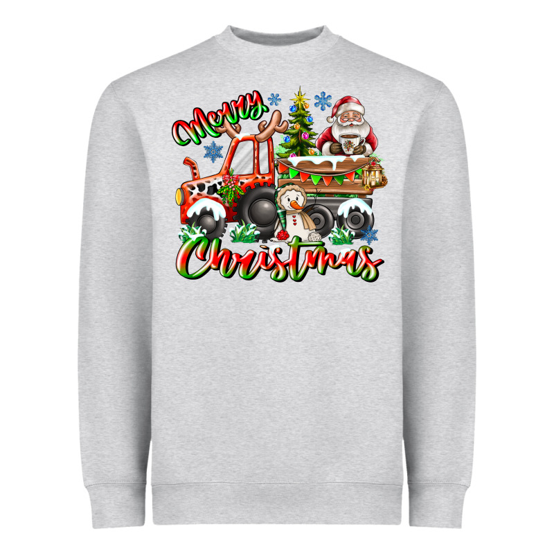Merry Christmas  Tractor Heavyweight Sweatshirt by CowhideDigitalArt | Teevron