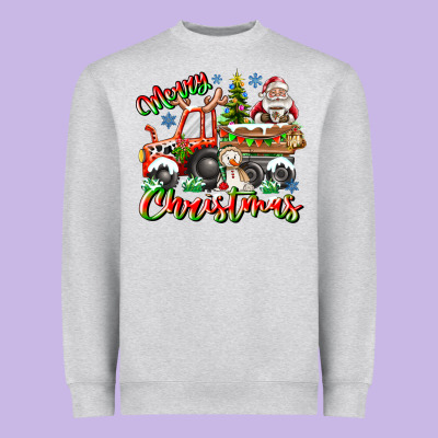 Merry Christmas  Tractor Heavyweight Sweatshirt Designed By Cowhidedigitalart