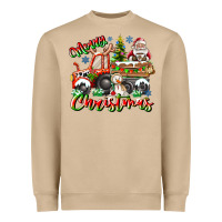 Mushroom Merry Christmas  tractor Heavyweight Sweatshirt - CowhideDigitalArt