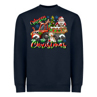 Navy Merry Christmas  tractor Heavyweight Sweatshirt - CowhideDigitalArt