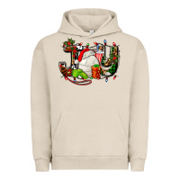 Pigment French Oak joy with volleyball and santa's hat Urban Hoodie - AdoDesignShop