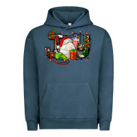 Pigment Midnight Navy joy with volleyball and santa's hat Urban Hoodie - AdoDesignShop