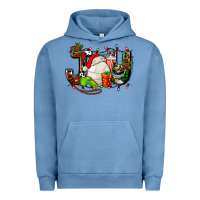 Pigment Pebble Blue joy with volleyball and santa's hat Urban Hoodie - AdoDesignShop