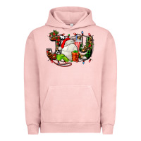 Pigment Salmon joy with volleyball and santa's hat Urban Hoodie - AdoDesignShop