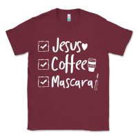 Burgundy Checklist Jesus Coffee Mascara Classic Tee - trangStudio
