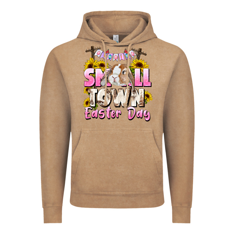 Small Town Easter Day Vintage Hoodie by CowGirlArtShop | Teevron