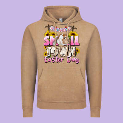 Small Town Easter Day Vintage Hoodie Designed By Cowgirlartshop