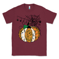 Burgundy halloween pumpkin music symbols music teacher halloween t shirt copy Classic Tee - trangStudio