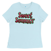 Baby Blue sweet summer watermelon Ladies Tee - NancyCooperArtShop