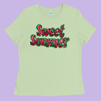 Sweet Summer Watermelon Ladies Tee Designed By Nancycooperartshop