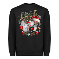 Black Merry Christmas Heavyweight Sweatshirt - CowhideDigitalArt