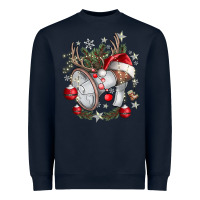 Navy Merry Christmas Heavyweight Sweatshirt - CowhideDigitalArt