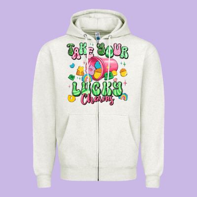 Take Your Lucky Charms St Patricks Zipper Hoodie Designed By Artiststas