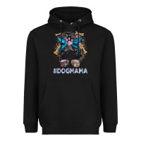 Black dog mama messy bun Heavyweight Hoodie - BarkalooDesign