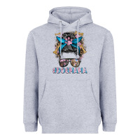 Heather Grey dog mama messy bun Heavyweight Hoodie - BarkalooDesign
