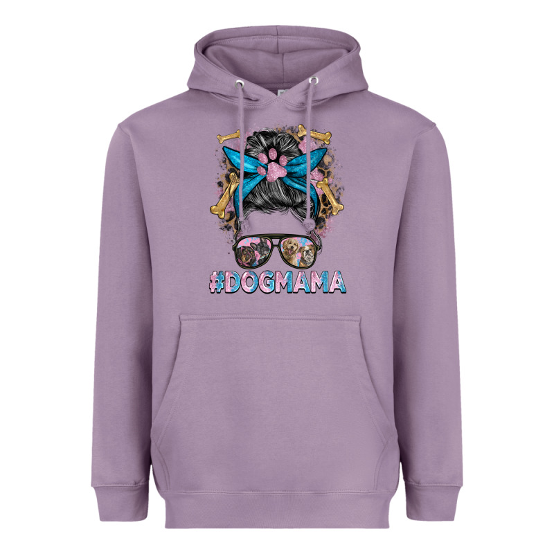 Dog Mama Messy Bun Heavyweight Hoodie by BarkalooDesign | Teevron