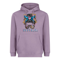 Lavender dog mama messy bun Heavyweight Hoodie - BarkalooDesign