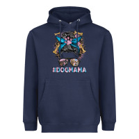 Navy dog mama messy bun Heavyweight Hoodie - BarkalooDesign