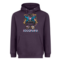 Plum dog mama messy bun Heavyweight Hoodie - BarkalooDesign